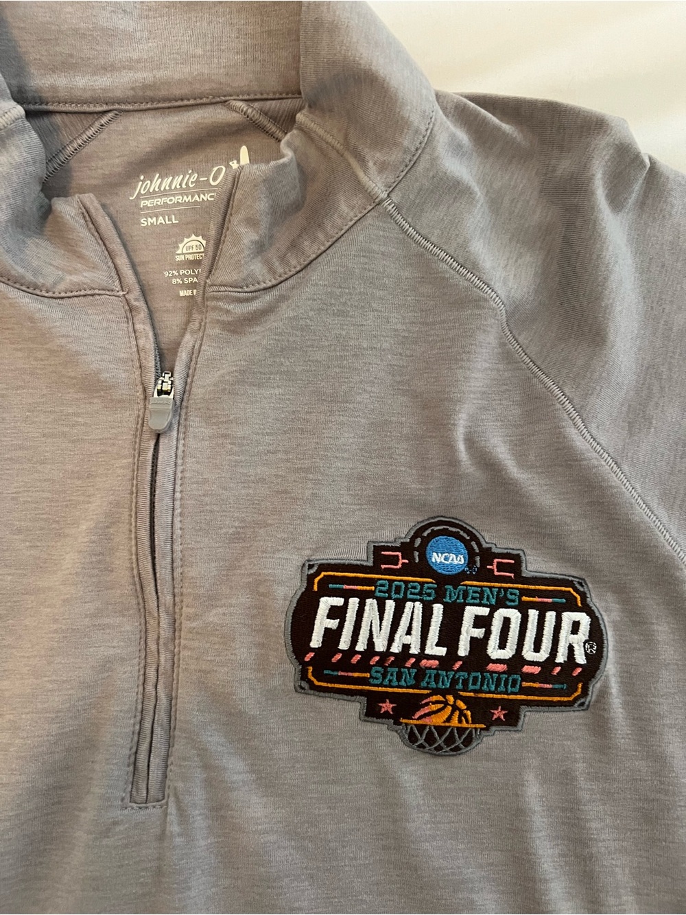 johnnie-O Gray Final Four Quarter-Zip Performance Pullover - Picture 2 of 3